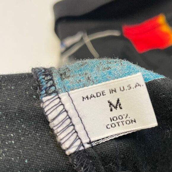 VINTAGE St Croix Knits Abstract Polo Shirt Men Medium Black Short Sleeve USA - Picture 5 of 6